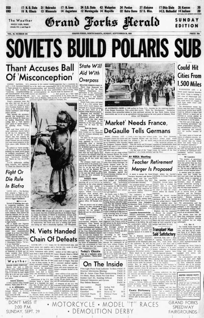 Today in History: September 29, 1968 - Student at UND can't sit or stand