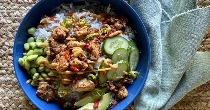 WV Culinary Team: Contents may vary -- a salmon bowl when the fridge is half