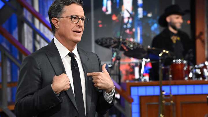 Stephen Colbert mocks Florida surgeon general's vaccine policy