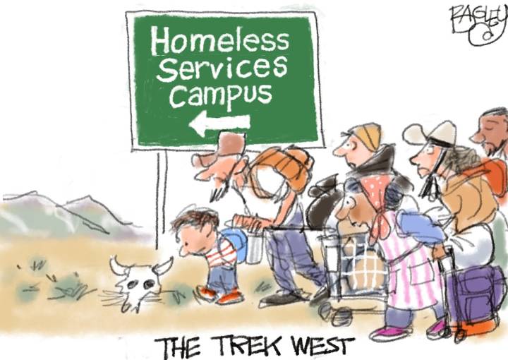Bagley Cartoon: The Trek West