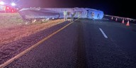 Overturned semi shuts down interstate in Williamson County