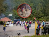 Residentes de Cáqueza cierran la vía Bogotá–Villavicencio y llevan mariachis en medio de la protesta
