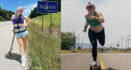 29-yo Becomes First Woman to Cross U.S. on a Skateboard–Honoring Stepfather Whose Ashes Were Carried in a Necklace
