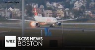 Video shows flames shoot out of airplane engine on Logan Airport runway