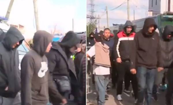 Viral | El ingreso "libre" de los encapuchados en el acto de Milei en Moreno