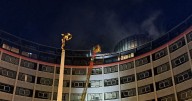 Firefighters battle blaze at former BBC building