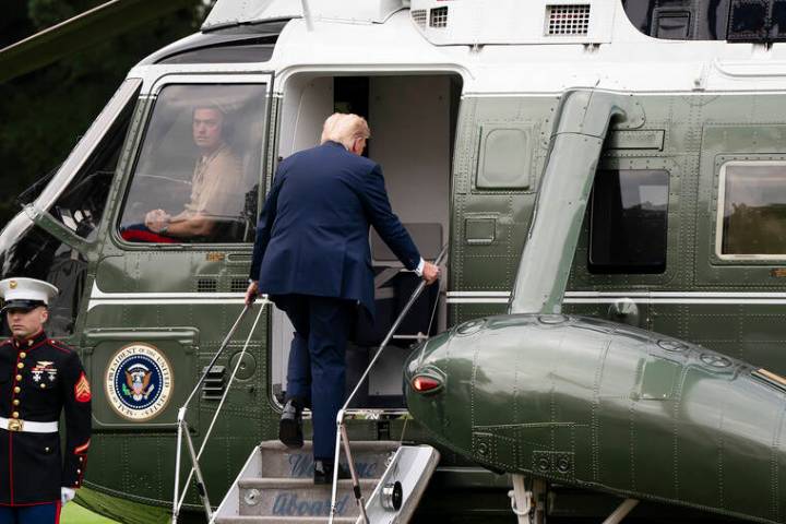 Man who shined a laser at Marine One with Trump aboard is arrested, US says
