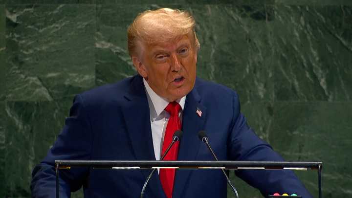President Trump criticises Palestinian recognition moves at UNGA
