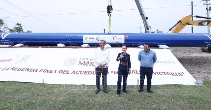 Presidenta Claudia Sheinbaum supervisó la construcción del nuevo acueducto de Ciudad Victoria