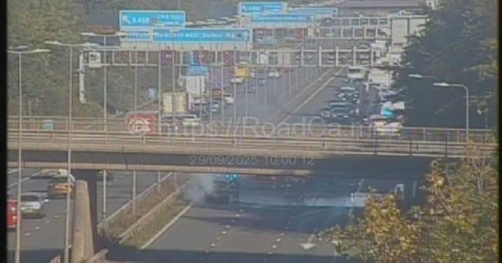 M6 live as car fire closes stretch of busy motorway