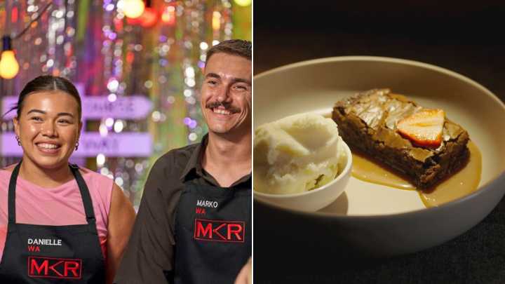 MKR Recipes Episode 7: Danielle and Marko’s Miso Brownie with Sesame Ice Cream and Miso Caramel Sauce