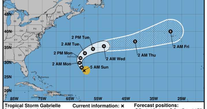 Tropical Storm Gabrielle expected to become 2nd Atlantic hurricane of the season