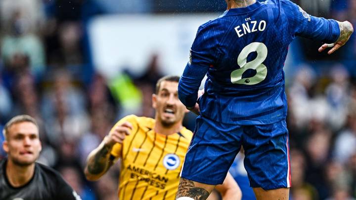 Video: el gol de cabeza de Enzo Fernández en el partido entre Chelsea y Brighton