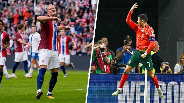 Mira los cinco goles con que Haaland se lució en triunfo de Noruega y el tanto con que Cristiano logró nuevo e histórico récord El equipo del "Androide" ganó 11-1, mientras que Portugal consiguió vali