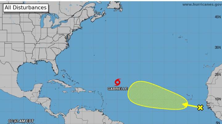 Hurricane Center tracking Tropical Storm Gabrielle, tropical waves