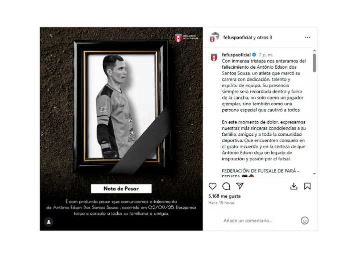 Brasil: Un arquero de futsal muere tras colapsar luego de atajar un penal