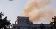 Ukraine government building in Kyiv damaged in largest Russia aerial attack of the war