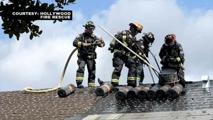 Roof of Hollywood home set ablaze; no injuries reported
