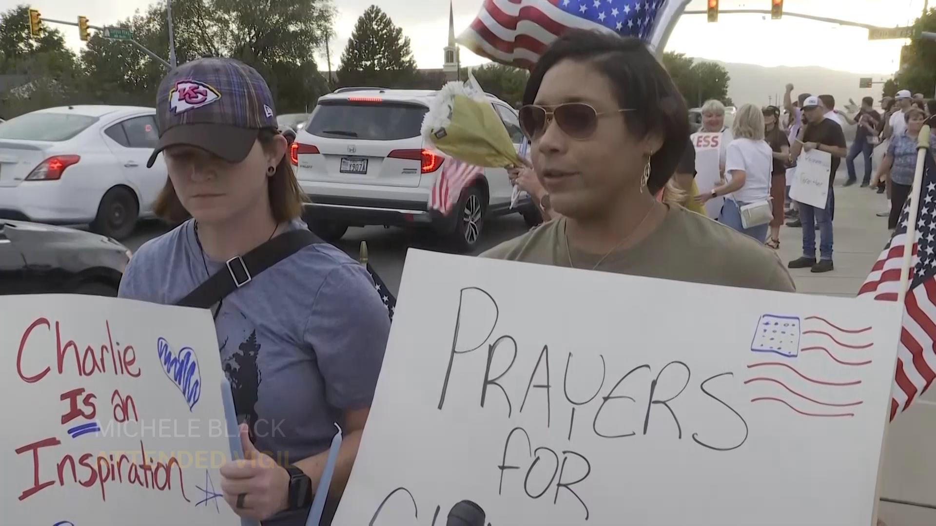 People gather outside Utah hospital where Charlie Kirk was pronounced dead