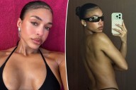 Lori Harvey strikes a sultry pose in a Gucci G-string (and no top) during tropical vacation