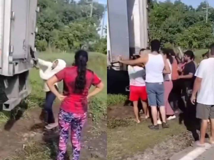 Pobladores saquean camión al que solo se le ponchó una llanta en Chiapas
