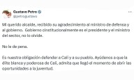 Petro y Eder cruzan mensajes en X por seguridad de Cali