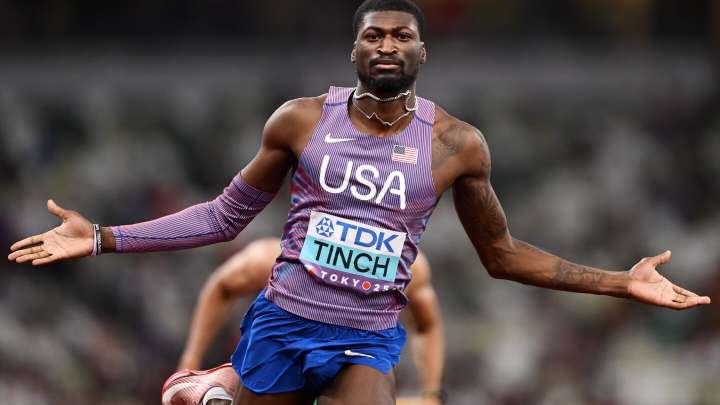 Cordell Tinch goes from phone salesman to world champion in 110m hurdles