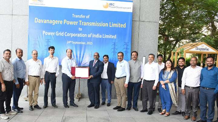 RECPDCL Handsover Davanagere Power Transmission SPV to Power Grid Corporation of India Limited