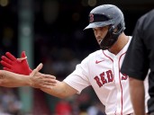 Carlos Narváez gets 1st career pinch hit, Trevor Story hits strange homer as Red Sox beat Guardians