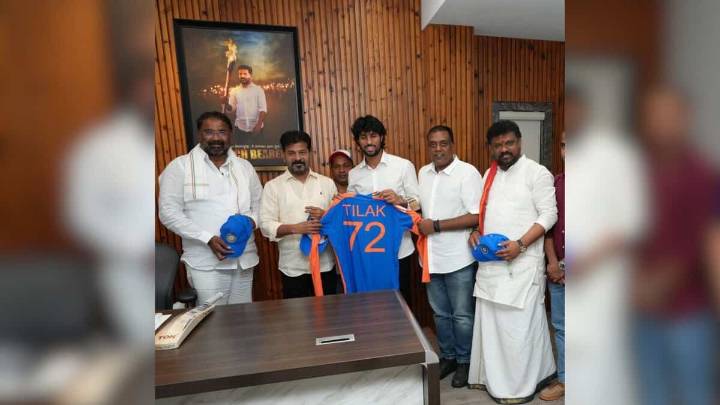 Asia Cup 2025: Man of the match Tilak Varma meets Telangana CM
