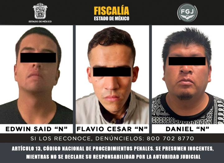 POR SECUESTRO EXPRÉS CON FINES DE ROBO EN TECÁMAC, FGJEM OBTIENE VINCULACIÓN EN CONTRA DE 3 INTEGRANTES DE UNA CÉLULA CRIMINAL