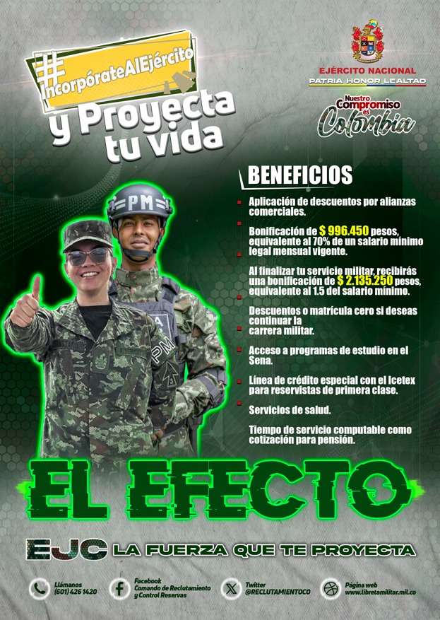 Meta, Guaviare y Vaupés ya hay convocatorias para prestar el servicio militar en el Ejército