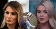 Melania Trump Nearly Takes a Tumble on an Escalator as Karoline Leavitt Claims She's Being 'Deliberately' Sabotaged