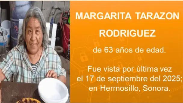 Buscan a Margarita Tarazón en Hermosillo; Protocolo Alba