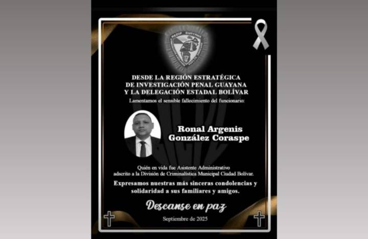 Funcionario CICPC murió por descarga eléctrica mientras realizaba el levantamiento de un cuerpo en Bolívar