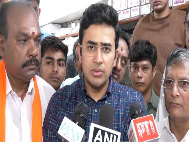 Potholes a golden goose for Cong: Tejasvi Surya