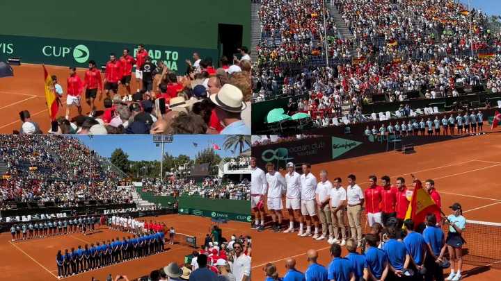 Puente Romano en pie: así sonó el himno de España antes del partido contra Dinamarca en la Davis