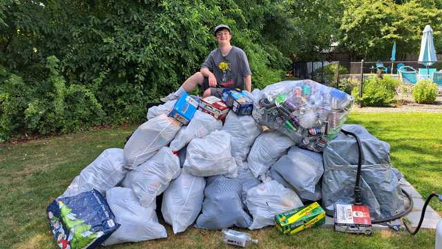 Whitman man collects hundreds of thousands of cans for charity