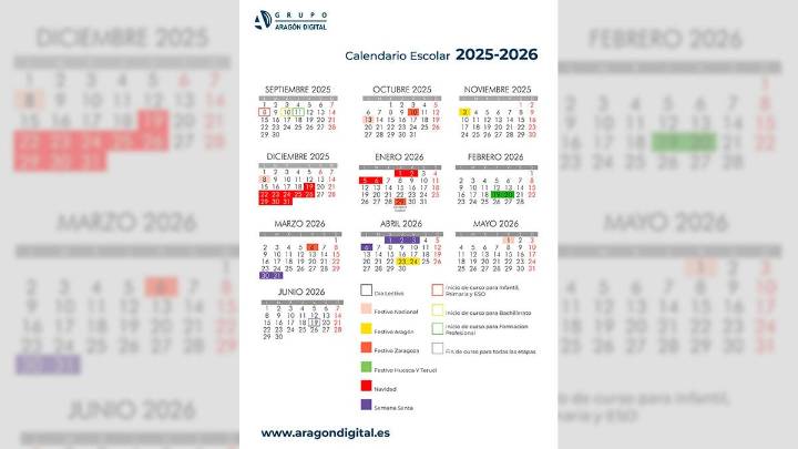 Calendario escolar de Aragón: vacaciones y fechas clave que tienes que conocer