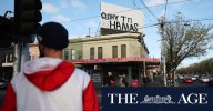 Pro-Hamas message painted over Fitzroy billboard on anniversary of October 7 attacks