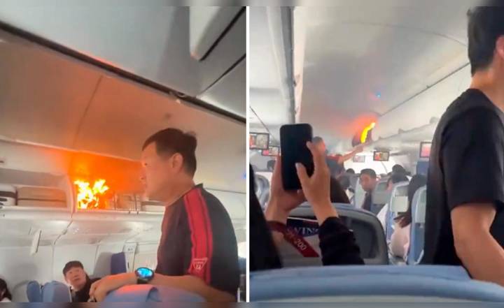 Pánico en aeropuerto de China: batería de litio explota en pleno vuelo y obliga a aterrizaje de emergencia
