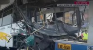 San Juan de Lurigancho: bus impacta contra columna del Metro de Lima y deja 15 heridos