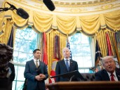 Trump hints at health-care deal to end shutdown, key hurdles remain