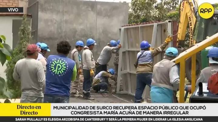 Surco: recuperan espacio público que ocupó congresista María Acuña de manera irregular