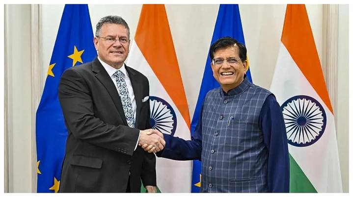 Commerce & Industry Minister Piyush Goyal Discusses Trade Issues With EU Trade Commissioner Maros Sefcovic