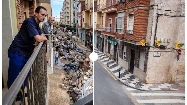 Un año de la dana de Valencia, en imágenes: así quedaron y así están ahora los lugares arrasados por la dana