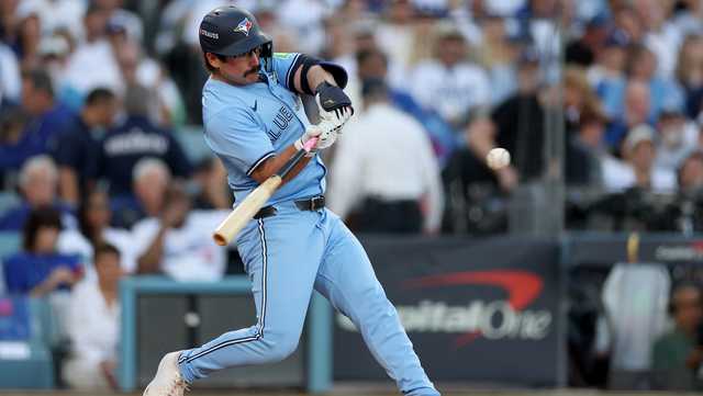 Former New Hampshire Fisher Cats lead Toronto Blue Jays' Game 5 win over Los Angeles Dodgers