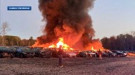 Dozens of vehicles destroyed after fire at New Hampshire salvage yard, authorities say