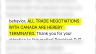 President Trump ends trade talks with Canada after Ontario releases anti