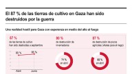 [Infografía] El 87 % de las tierras de cultivo en Gaza han sido destruidas por la guerra